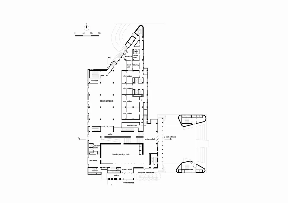 BIM Architecture | Tsinghua University South Campus Cafeteria and Career Guidance Center/Tsinghua University School of Architecture Simple Architecture Studio