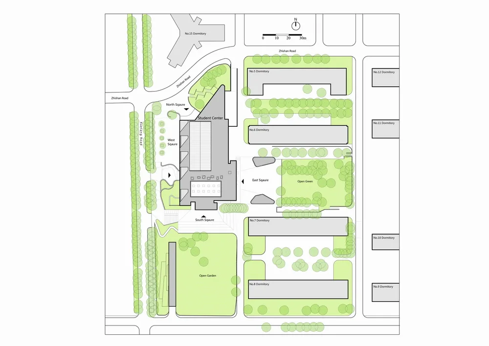 BIM Architecture | Tsinghua University South Campus Cafeteria and Career Guidance Center/Tsinghua University School of Architecture Simple Architecture Studio