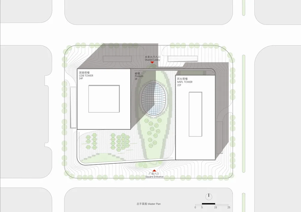BIM Architecture | Shared Hall with Cities: Bank of China Minsheng Financial Building/Zhubo Design