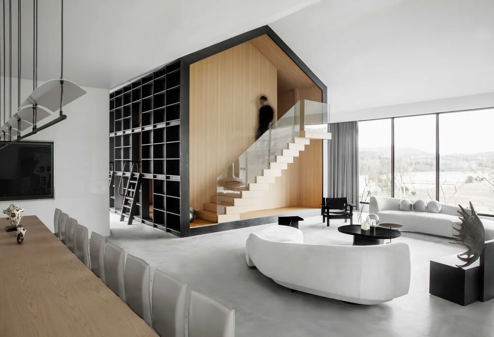 BIM architecture | Inside and outside, each in its own place in the natural mountains and fields