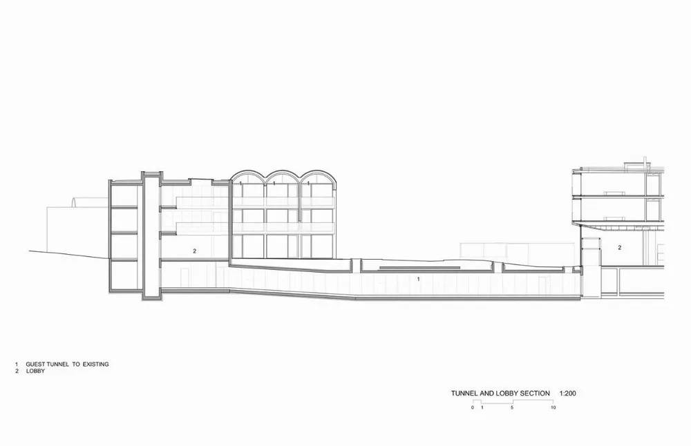 Section diagram of Rossum Hotel Expansion