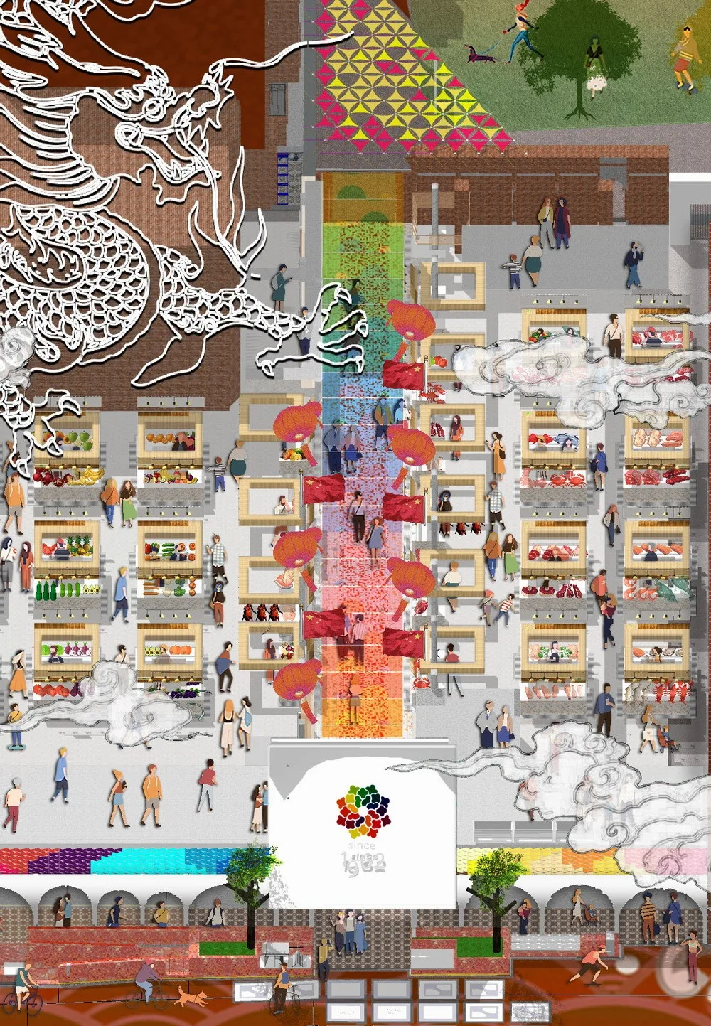 BIM Architecture | Colorful, Poetic Everyday: Renovation of Guangzhou Dongshan Meat and Vegetable Market/Aosilently Studio