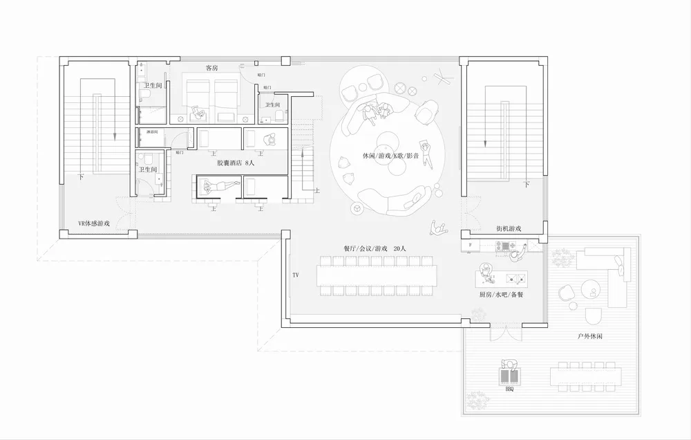 BIM architecture | Inside and outside, each in its own place in the natural mountains and fields