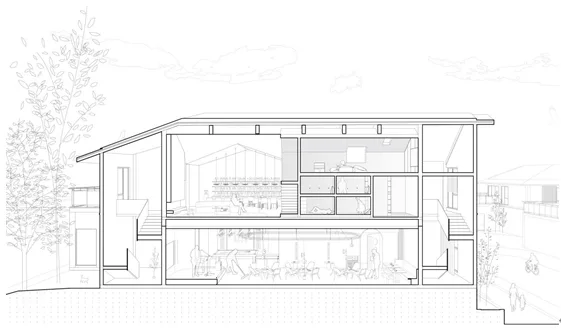 BIM architecture | Inside and outside, each in its own place in the natural mountains and fields