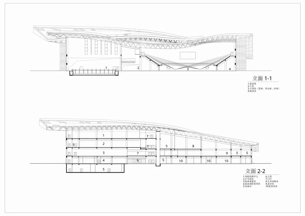 BIM Architecture | Beijing Institute of Technology Liangxiang Campus Cultural and Sports Center Technical Drawing