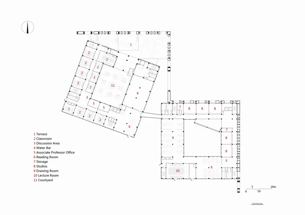 BIM Architecture | 2nd Floor of Humanities at Northeastern University/THAD by Zhuang Weimin from Tsinghua Architectural Design Institute