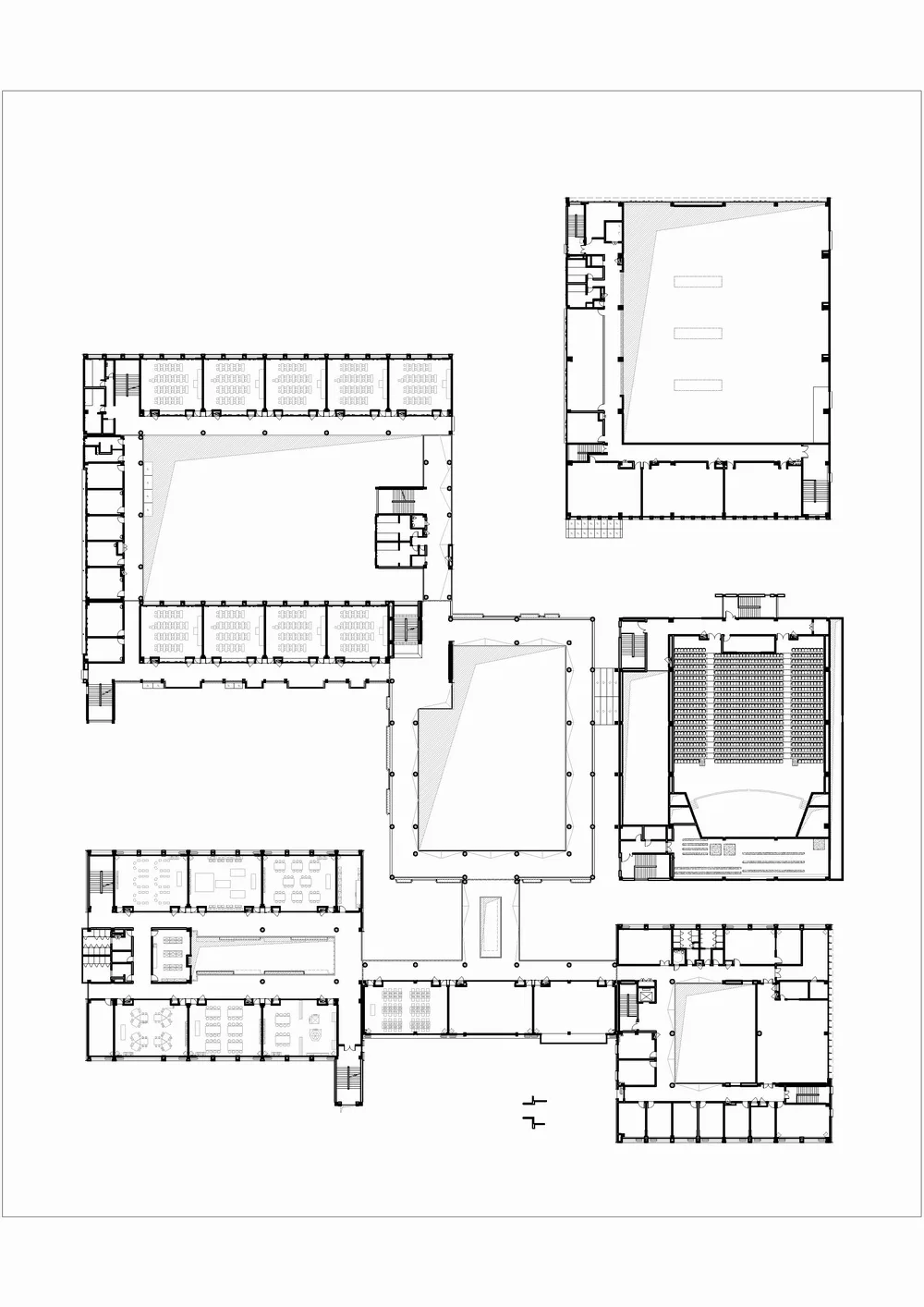 BIM Architecture | Refactoring 'Jiangnan Academy': Suzhou High tech Zone No.4 Middle School/Zhongheng Design - Third Floor Plan