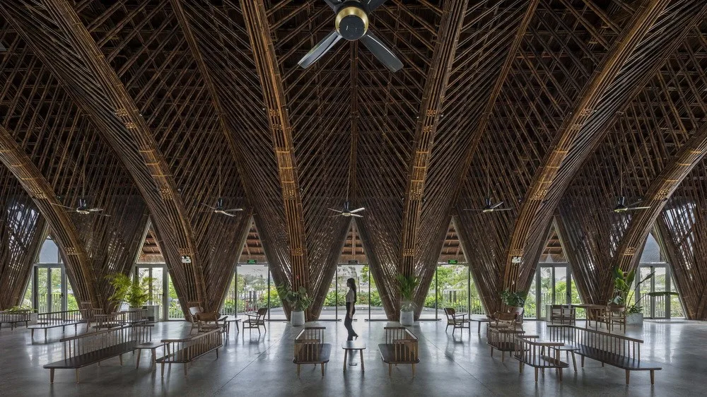 BIM Architecture | Large span arched bamboo beams, Casamia Community Home/VTN Architects