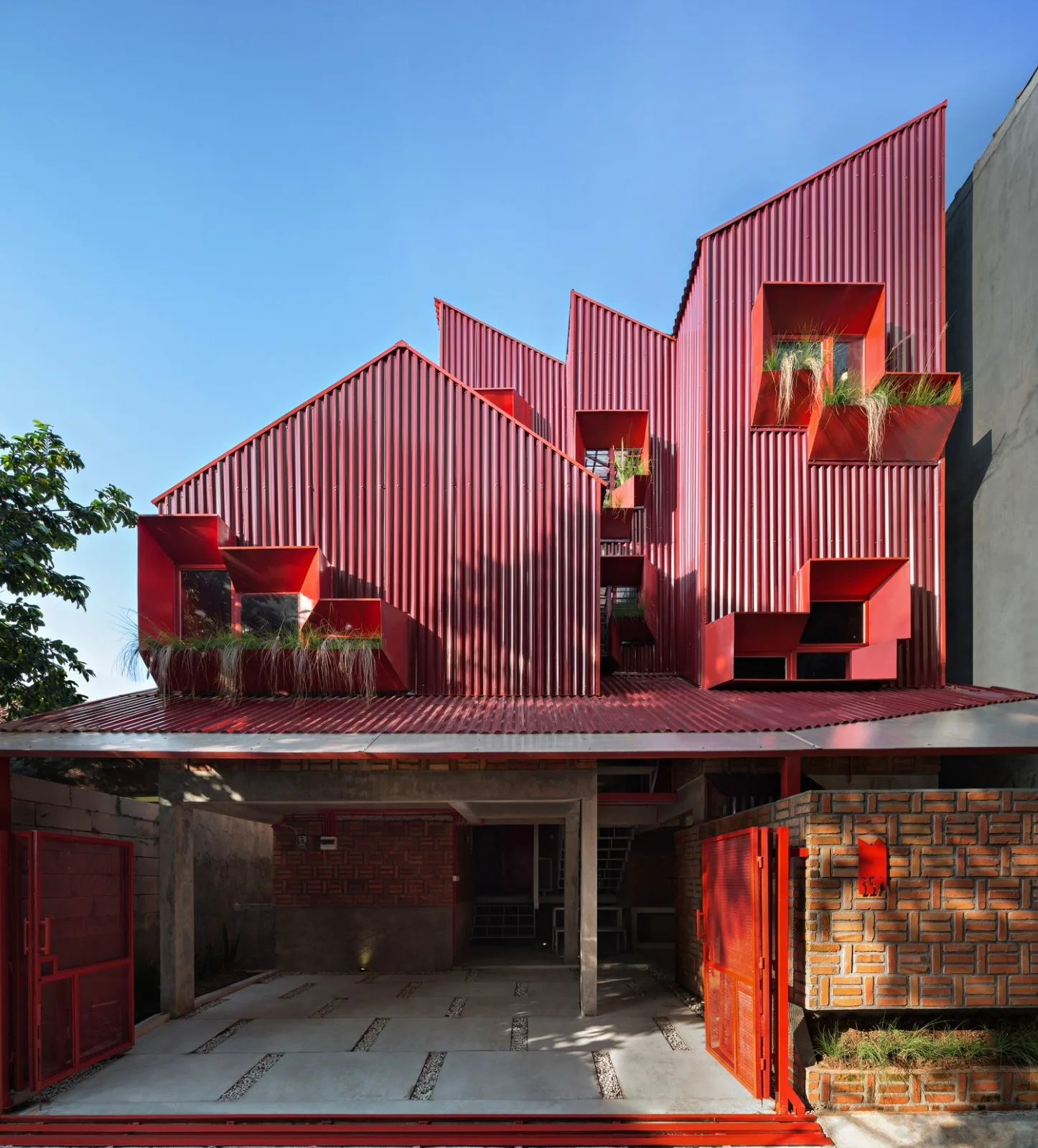 BIM Architecture | 'Gradually Stacking' Red Zone Boarding Apartments/Ismail Solehudin Architecture