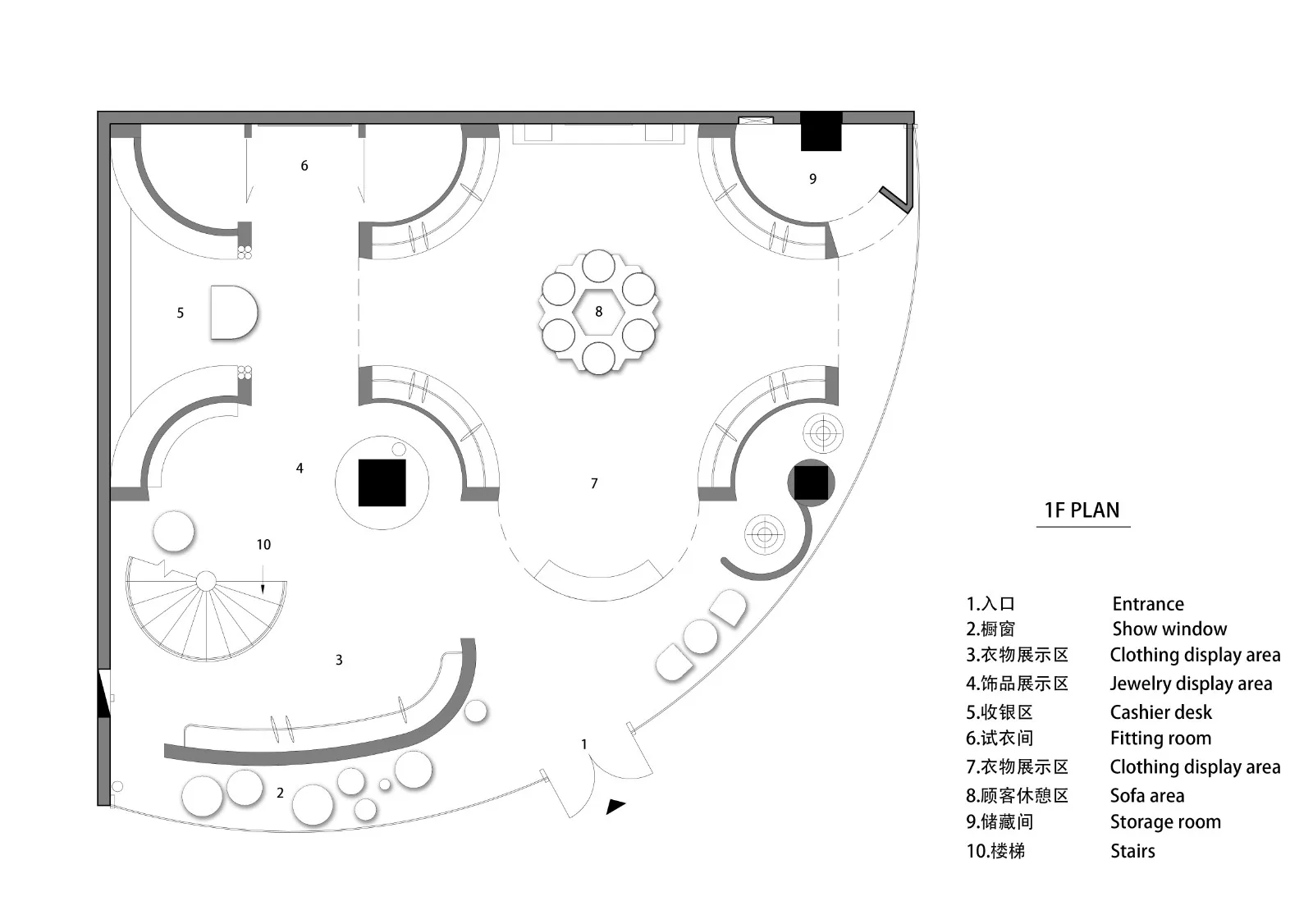 BIM Architecture | Vintage Futurist Buying Shop AUDREY/Liang Architecture Design Firm