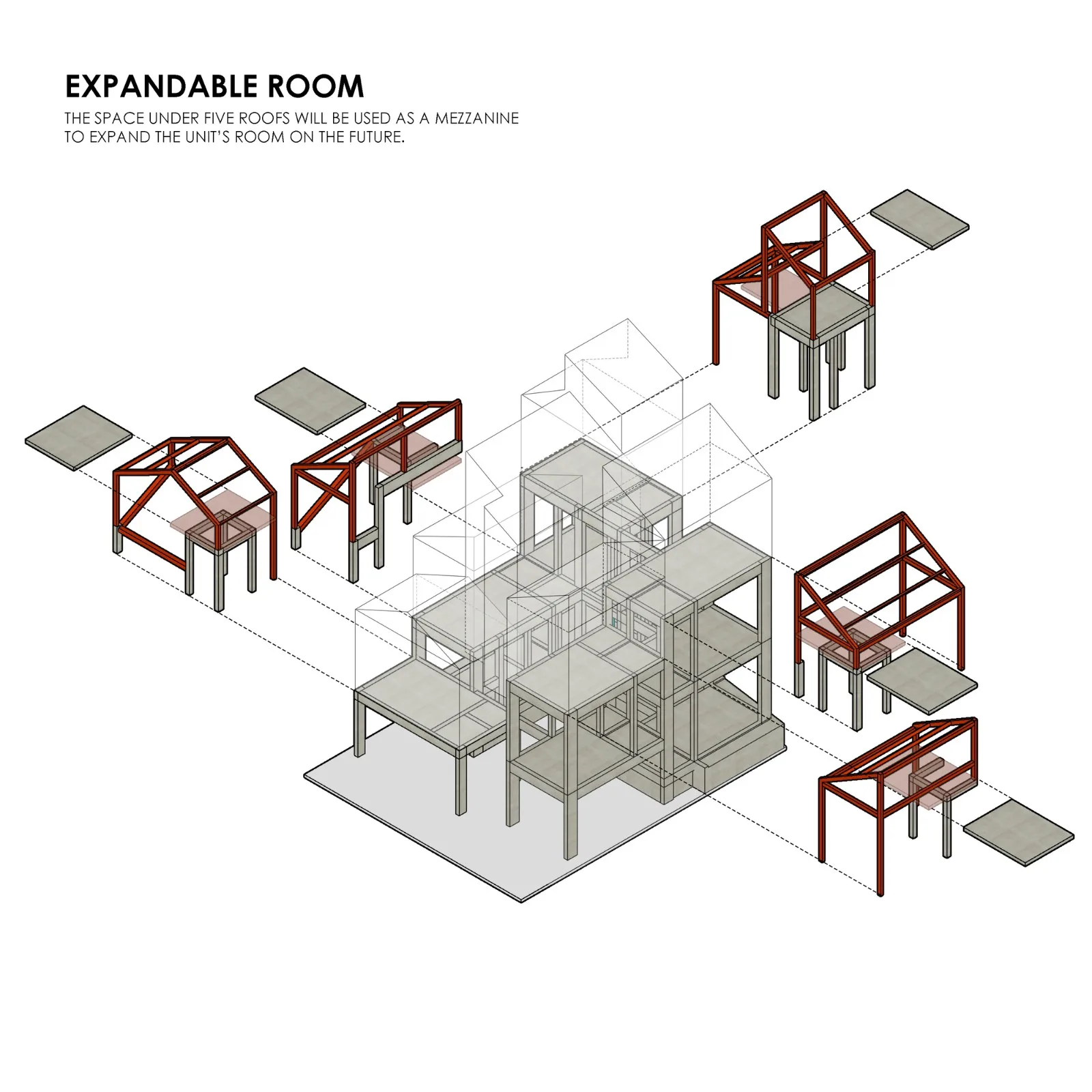 BIM Architecture | 'Gradually Stacking' Red Zone Boarding Apartments/Ismail Solehudin Architecture