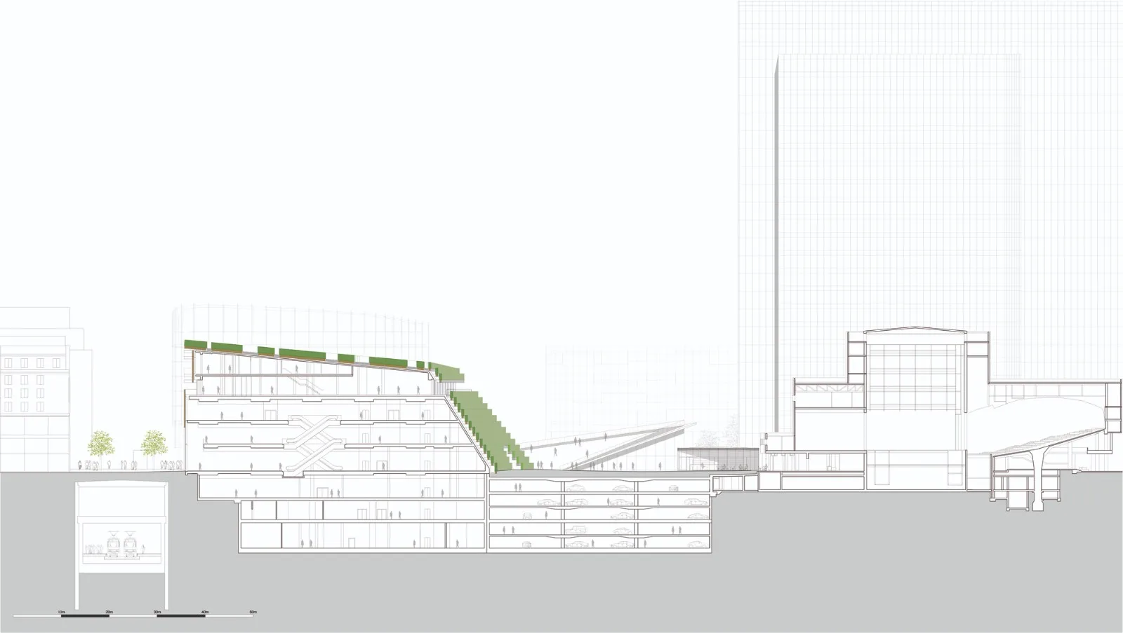 BIM Architecture | The largest green facade building in Europe, Kö-Bogen II commercial complex/ingenhoven architects