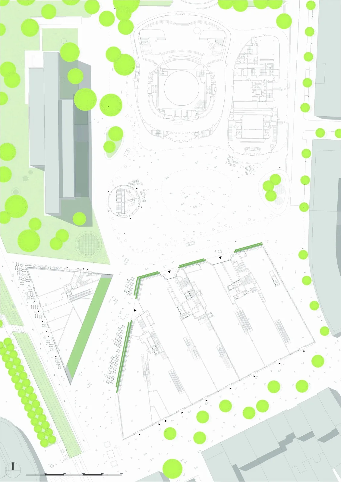 BIM Architecture | The largest green facade building in Europe, Kö-Bogen II commercial complex/ingenhoven architects