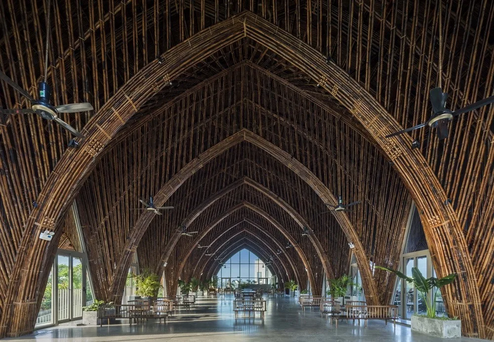 BIM Architecture | Large span arched bamboo beams, Casamia Community Home/VTN Architects