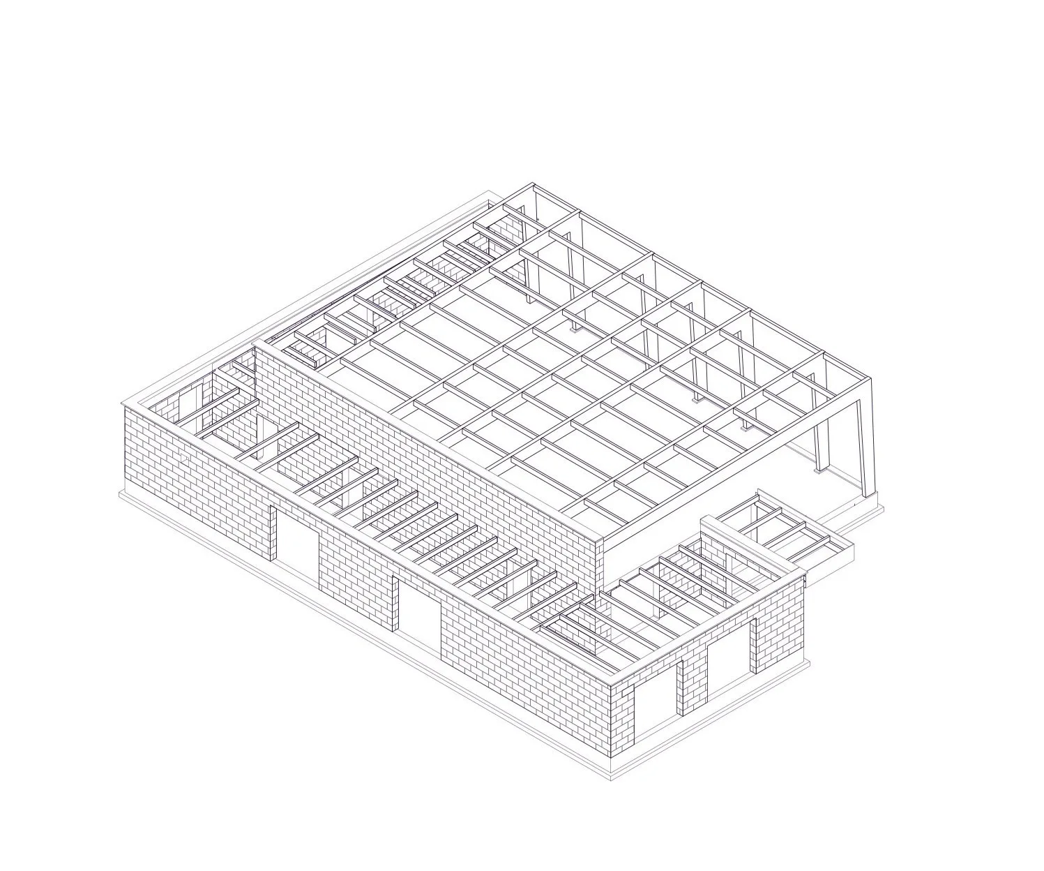Structural schematic diagram of Pierre Chevet Sports Center