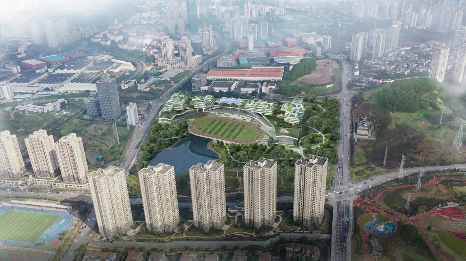BIM Architecture | Forest Park+, Shared Vertical Campus | Chongqing Baixi Campus Nine Year Integrated School Plan/China Machinery United Engineering Co., Ltd