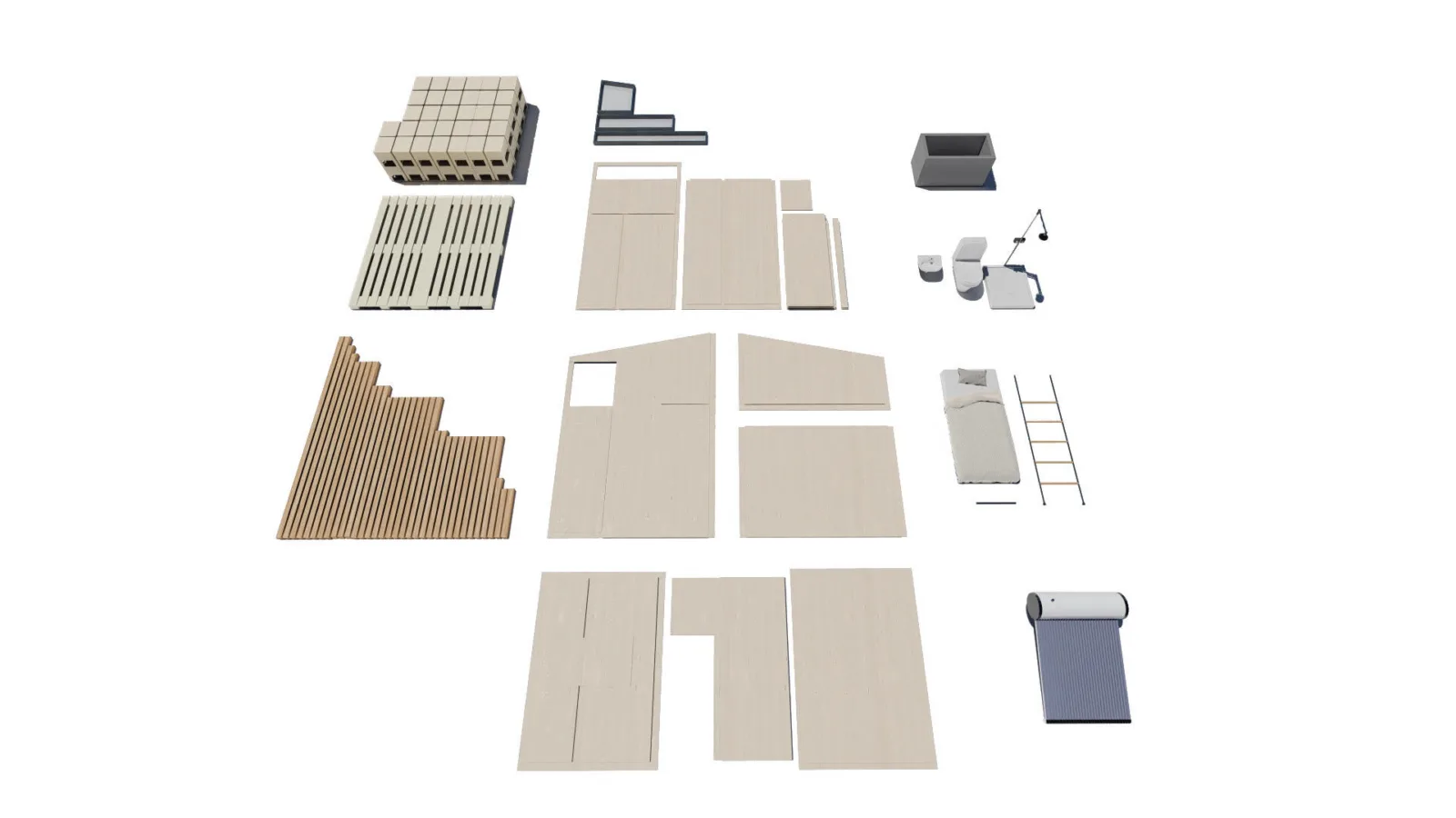 BIM Architecture | Module Cabin, Temporary Space for Medical Staff/Revolution