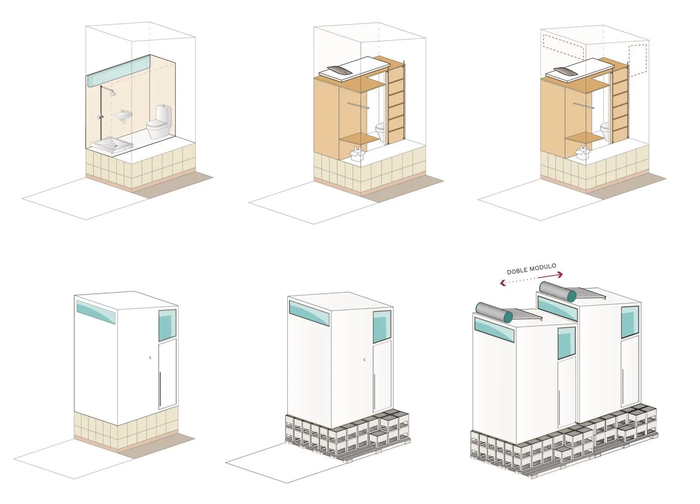BIM Architecture | Module Cabin, Temporary Space for Medical Staff/Revolution