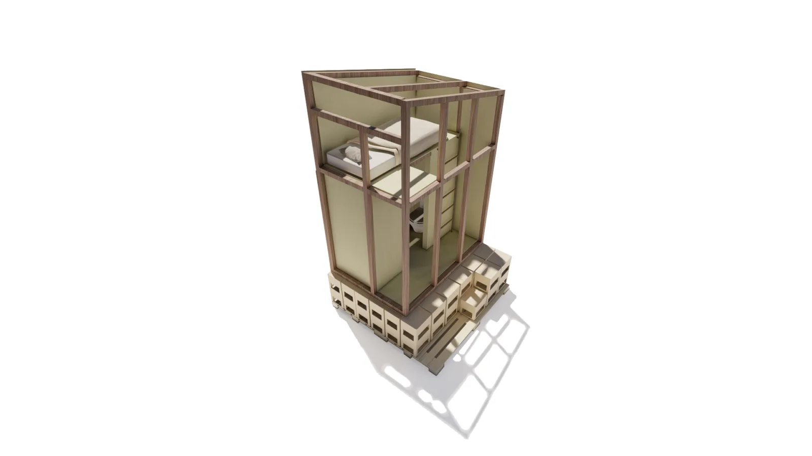 BIM Architecture | Module Cabin, Temporary Space for Medical Staff/Revolution