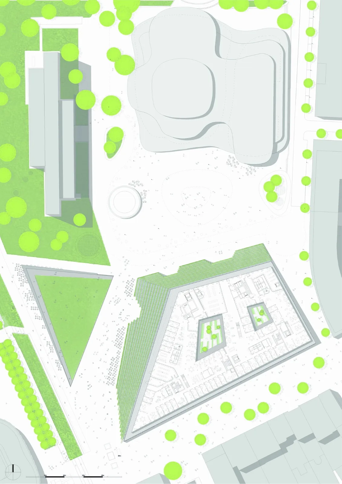 BIM Architecture | The largest green facade building in Europe, Kö-Bogen II commercial complex/ingenhoven architects