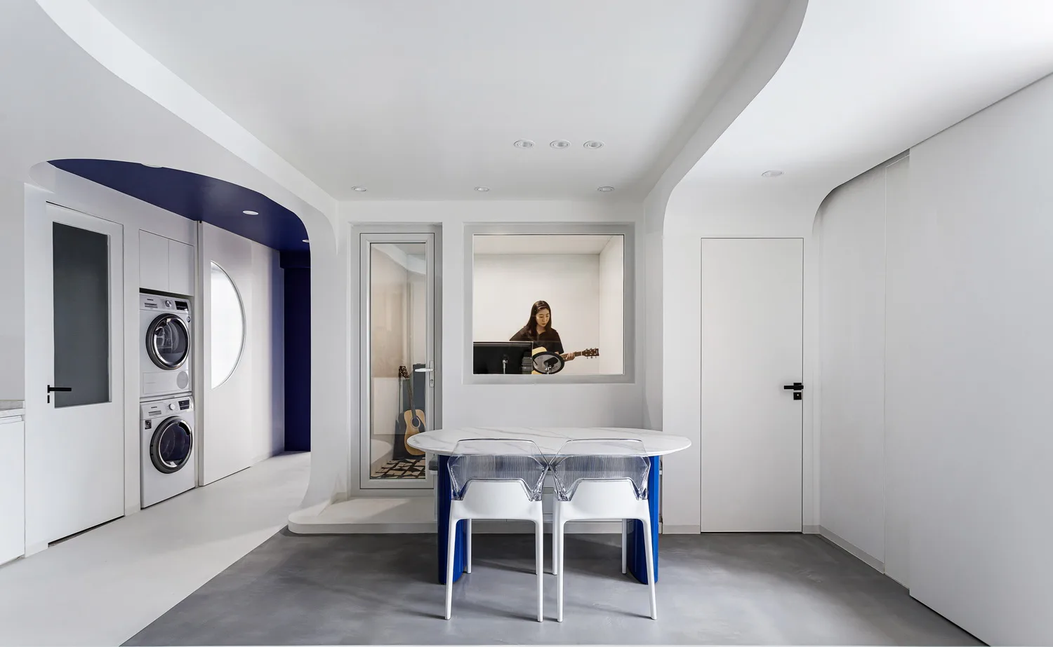 BIM Architecture | 'Blue Realm' Klein's Streamlined Music Home/Theater Architecture Design Studio