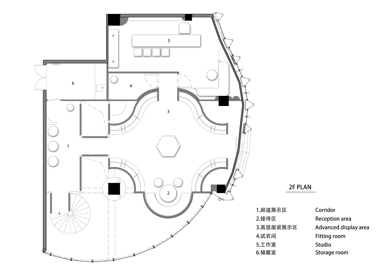 BIM Architecture | Vintage Futurist Buying Shop AUDREY/Liang Architecture Design Firm
