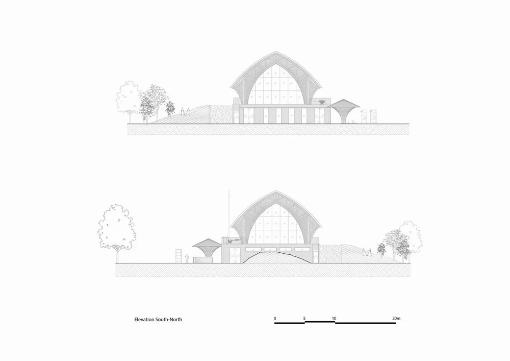 BIM Architecture | Large span arched bamboo beams, Casamia Community Home/VTN Architects
