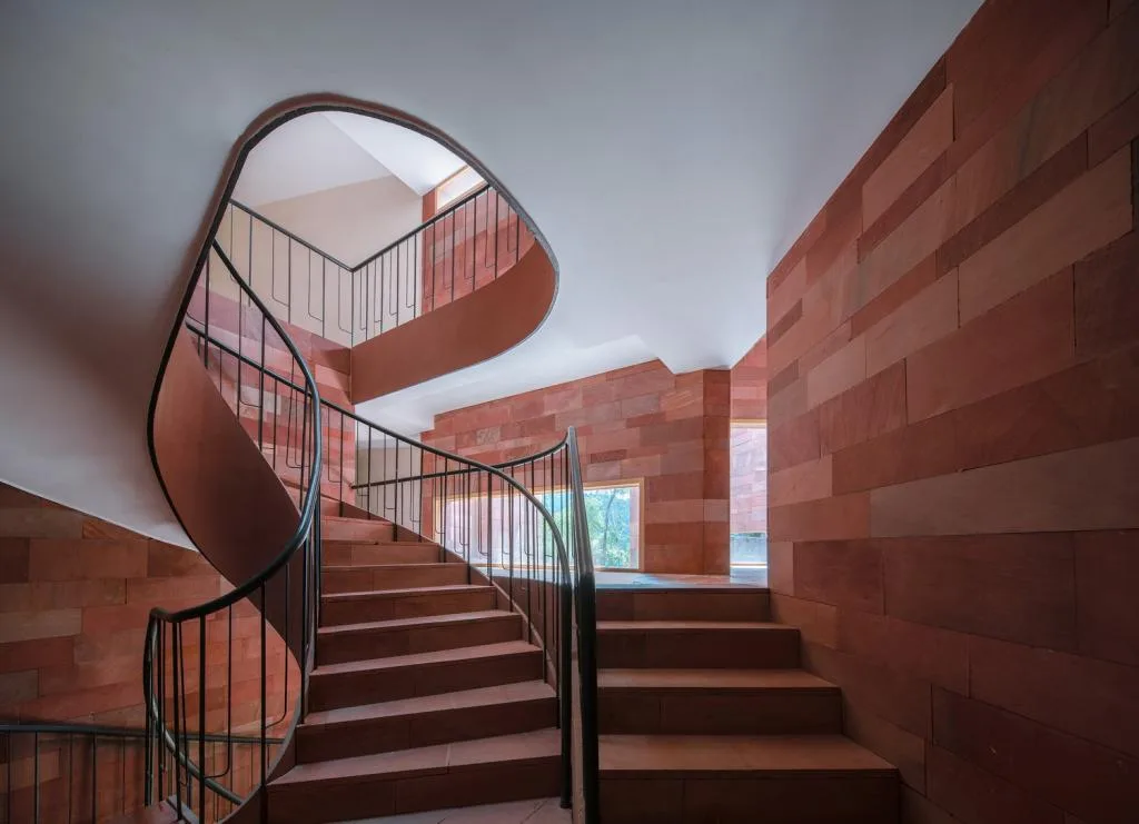 BIM Architecture | Red Stone Houses in High Mountains, Flowing Waters, and Pine Forests/Plain Architecture Design Firm