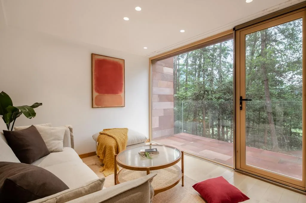 BIM Architecture | Red Stone Houses in High Mountains, Flowing Waters, and Pine Forests/Plain Architecture Design Firm