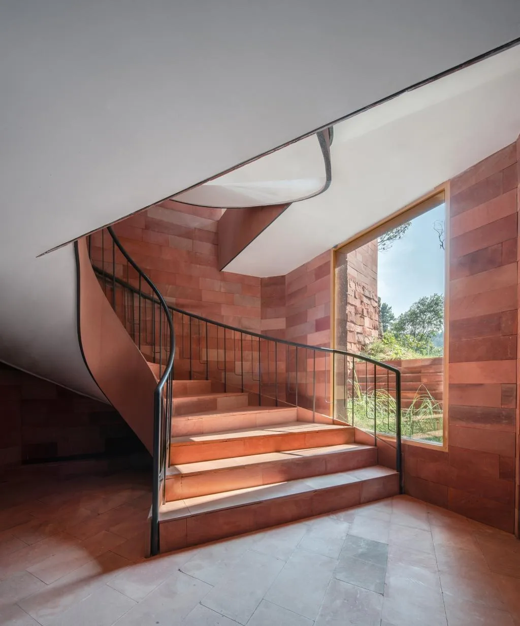 BIM Architecture | Red Stone Houses in High Mountains, Flowing Waters, and Pine Forests/Plain Architecture Design Firm