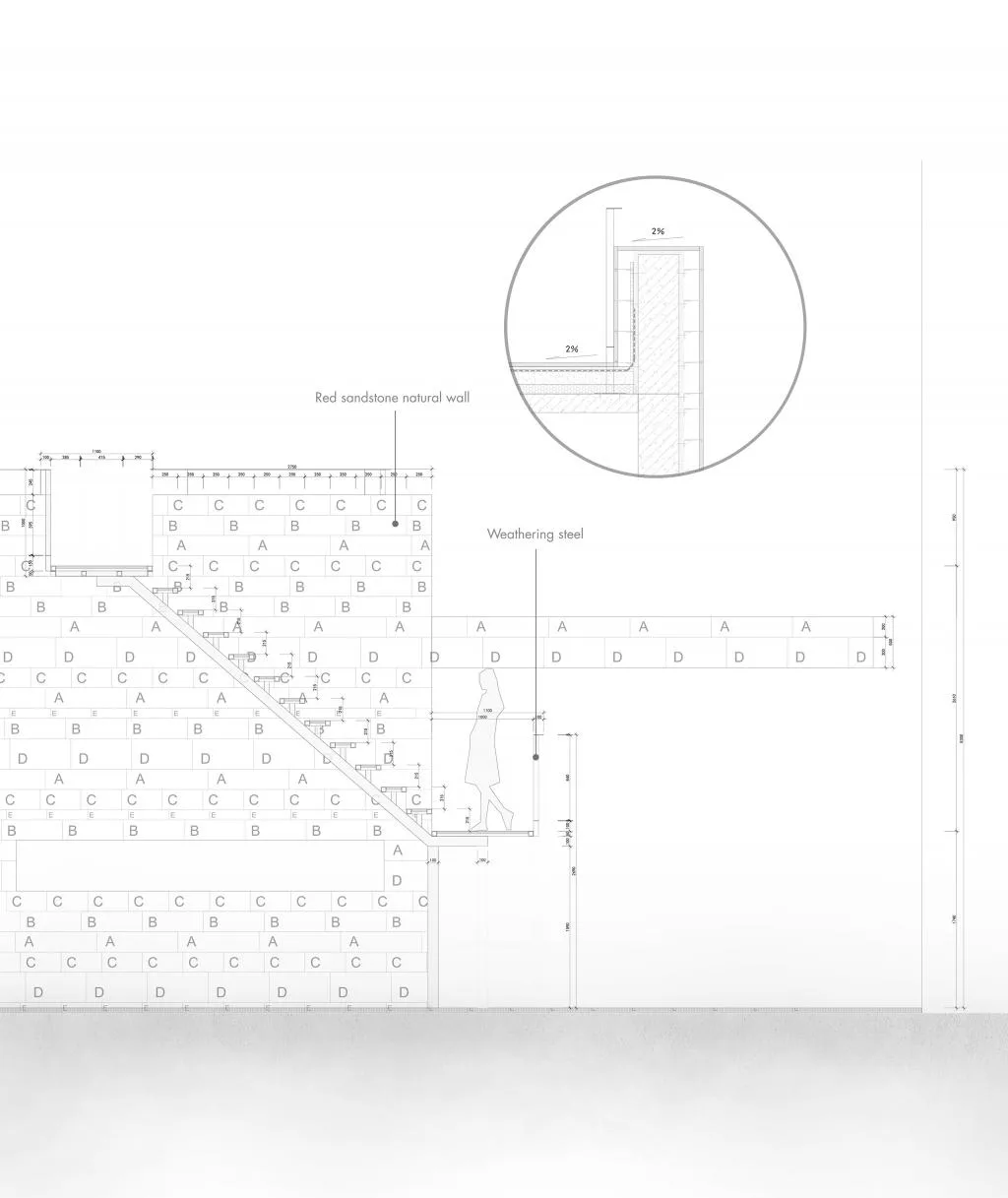 BIM Architecture | Red Stone Houses in High Mountains, Flowing Waters, and Pine Forests/Plain Architecture Design Firm