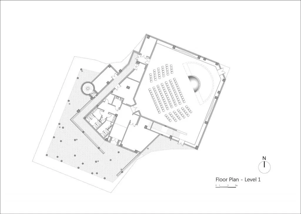 BIM Architecture | Ultimate Nostalgia - Tai'an Jiunvfeng "Moon of Hometown" Ceremony Hall/Blue Architecture