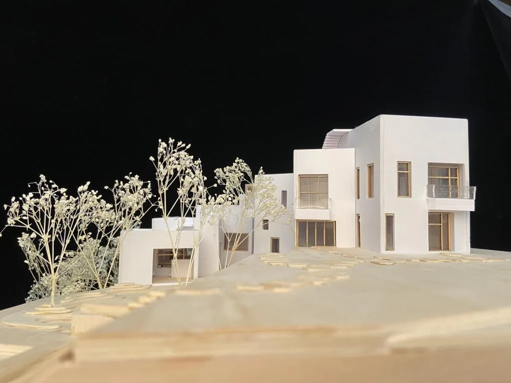 BIM Architecture | Red Stone Houses in High Mountains, Flowing Waters, and Pine Forests/Plain Architecture Design Firm