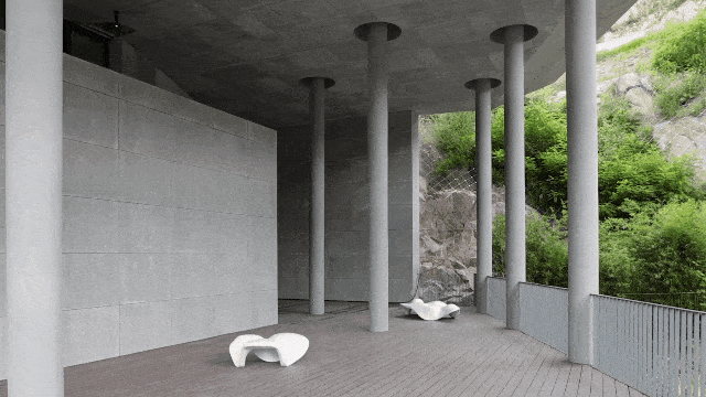BIM Architecture | Ultimate Nostalgia - Tai'an Jiunvfeng "Moon of Hometown" Ceremony Hall/Blue Architecture