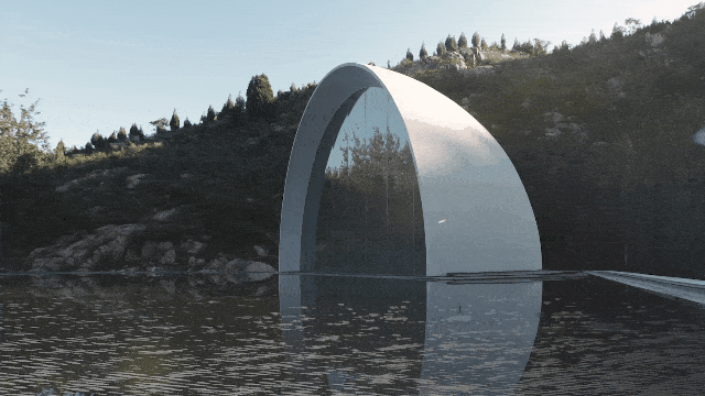 BIM Architecture | Ultimate Nostalgia - Tai'an Jiunvfeng "Moon of Hometown" Ceremony Hall/Blue Architecture