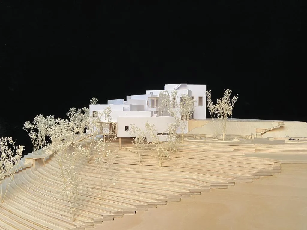 BIM Architecture | Red Stone Houses in High Mountains, Flowing Waters, and Pine Forests/Plain Architecture Design Firm