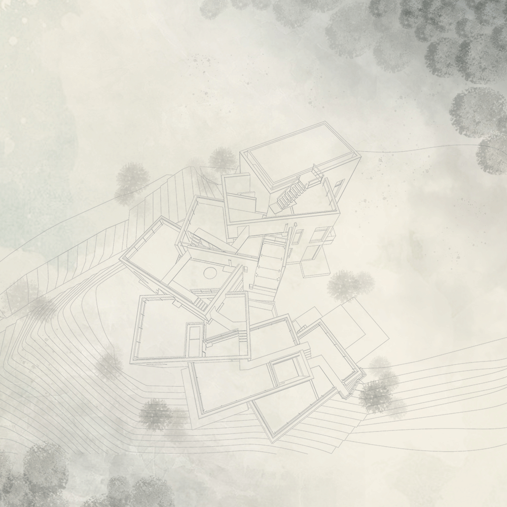 BIM Architecture | Red Stone Houses in High Mountains, Flowing Waters, and Pine Forests/Plain Architecture Design Firm
