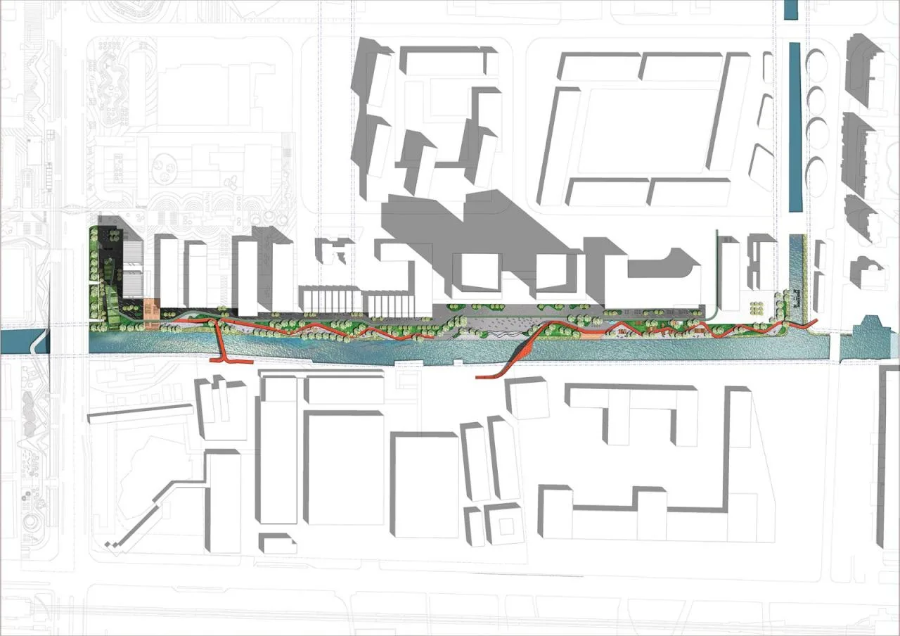 BIM Architecture | Landscape Public Space Renovation on the East Bank of Hengjing Port in Minhang, Shanghai/SPARK Architects
