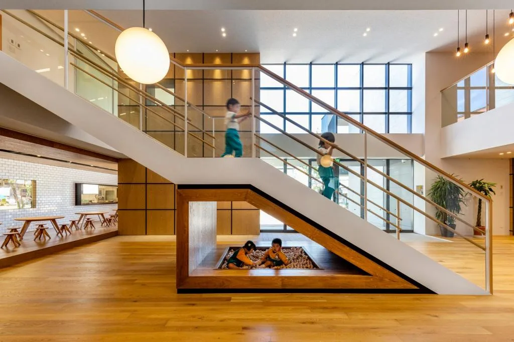 BIM Architecture | EZ Kindergarten, Staircase Space Building Fun Game Space/Hibiya Design+Kids Design Labo