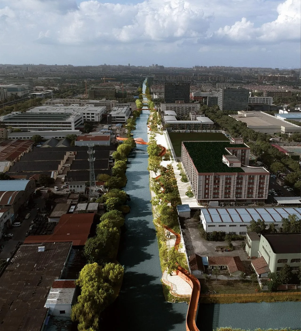 BIM Architecture | Landscape Public Space Renovation on the East Bank of Hengjing Port in Minhang, Shanghai/SPARK Architects