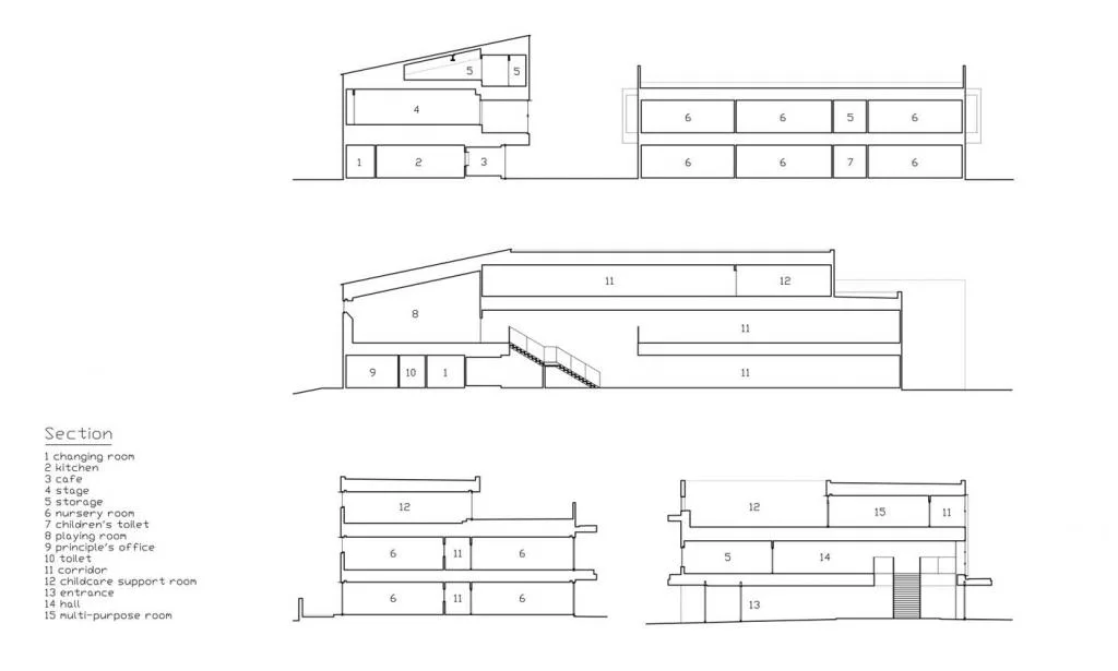 BIM Architecture | EZ Kindergarten, Staircase Space Building Fun Game Space/Hibiya Design+Kids Design Labo