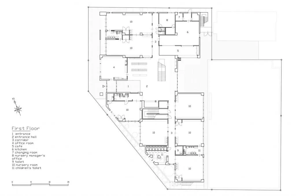 BIM Architecture | EZ Kindergarten, Staircase Space Building Fun Game Space/Hibiya Design+Kids Design Labo