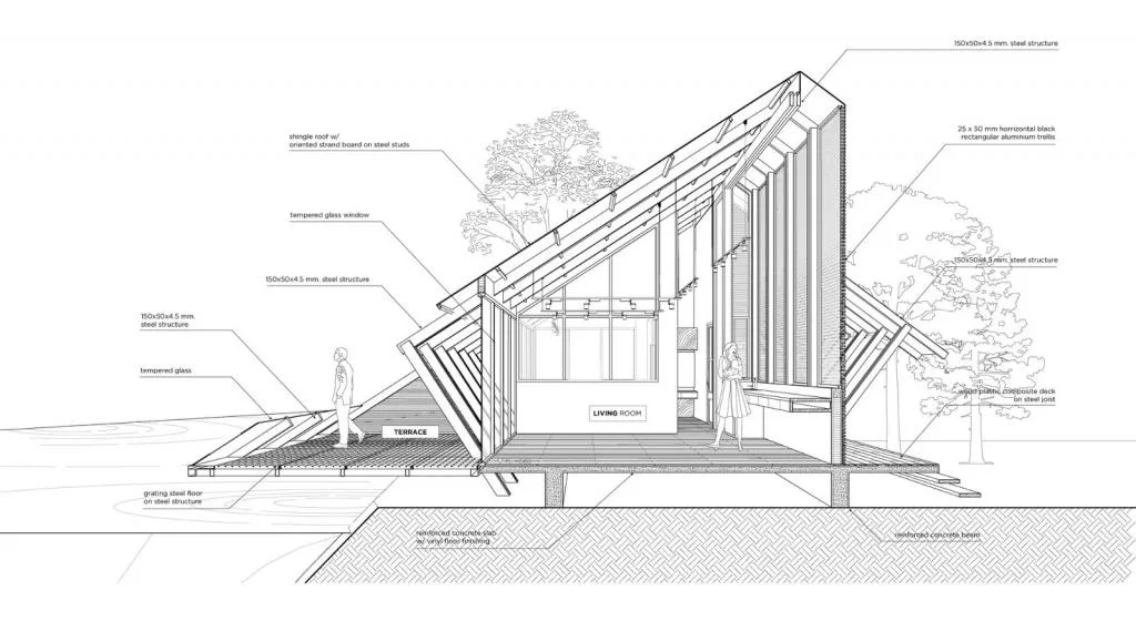 BIM Architecture | Triangle House, Backyard Private Residence/TOUCH Architect
