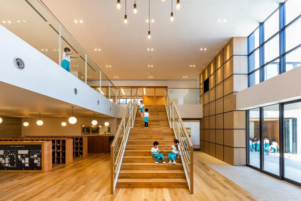 BIM Architecture | EZ Kindergarten, Staircase Space Building Fun Game Space/Hibiya Design+Kids Design Labo
