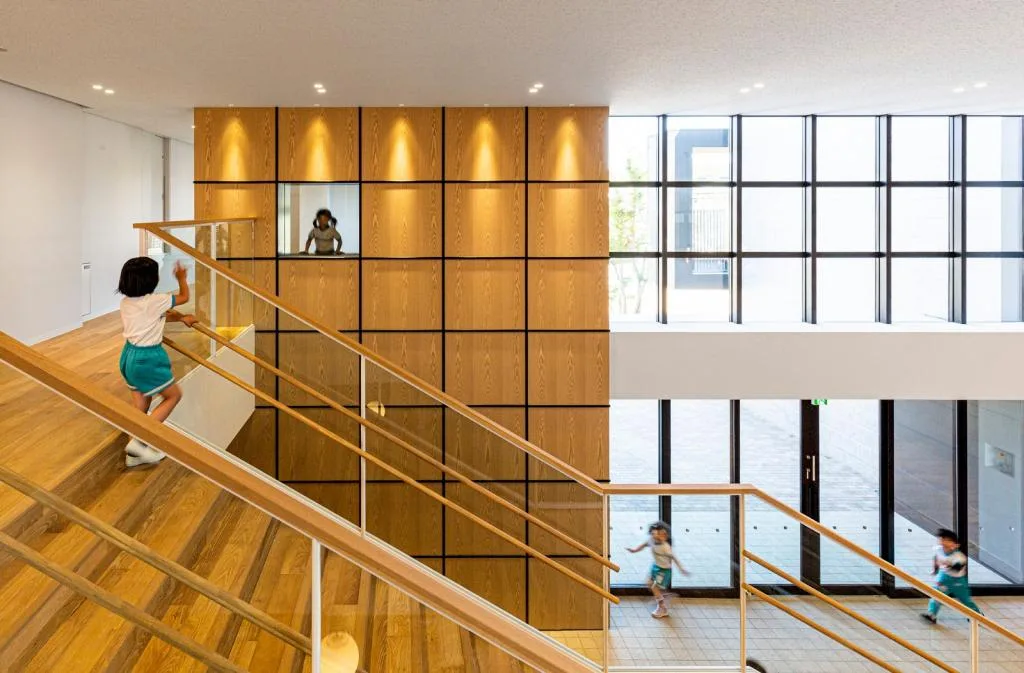 BIM Architecture | EZ Kindergarten, Staircase Space Building Fun Game Space/Hibiya Design+Kids Design Labo