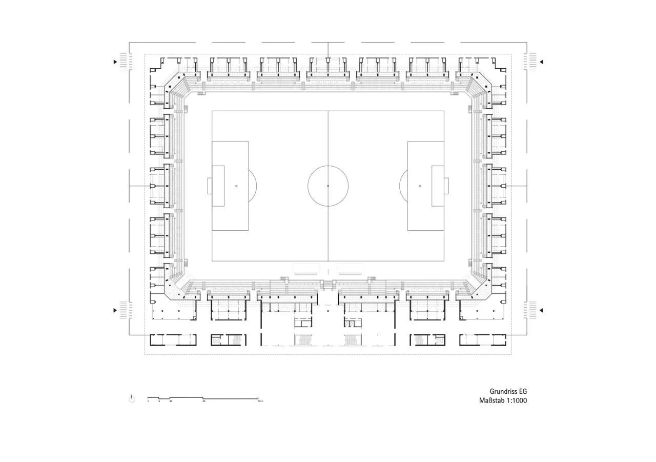 BIM Architecture | Luxembourg Football and Rugby Stadium/GMP Architects