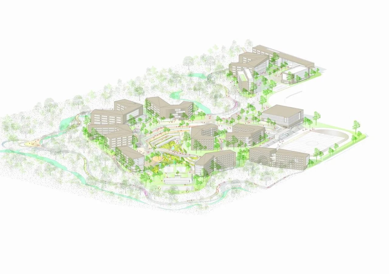 BIM Architecture | Southwest University Affiliated Middle School Liangjiang Campus: Disappearing High Density Campus/Gad