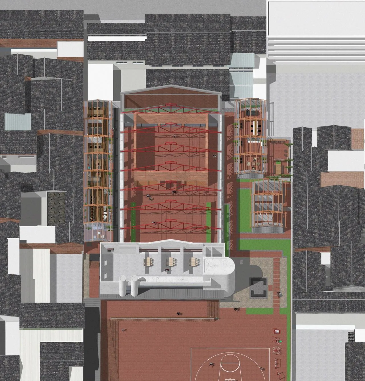 BIM Architecture | Rooted in! Growth! ——Pingle Ancient Town Theater Renovation/Thick Stone Design in Qionglai City