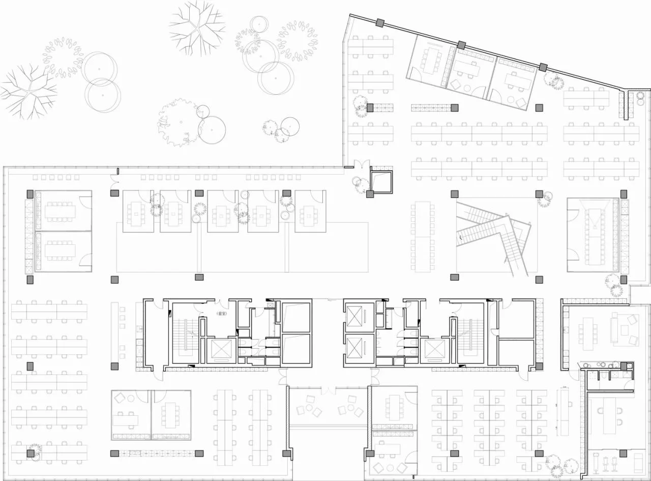 BIM Architecture | Introducing Suspended Meeting Rooms into Mobile Office Space/JSPA Design
