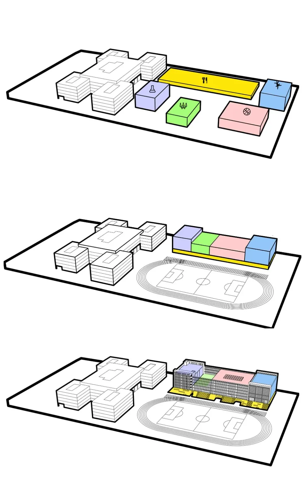 BIM Architecture | 'Harmony' and 'Harmony' Hall, Hall and Court: Architectural Design of Xi'an Aerospace City No.1 Middle School/Architectural Design and Research Institute of Xi'an University of Architecture and Technology
